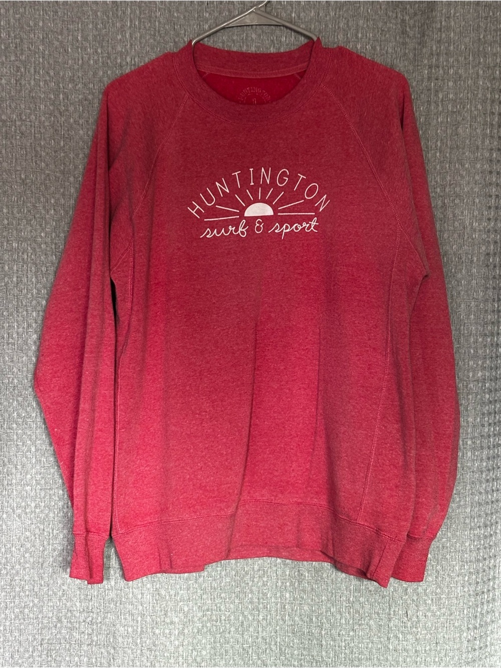 Huntington Surf & Sport Red Crewneck Sweatshirt Size L HB Surf Pullover